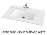 Plan vasque lavabo sur mesure : L 60 à 201 x P 40 à 51 cm, finition lisse mate, Solid-Surface, Anti bactérien, résine Akrytan® Solid teinté dans la masse, Livraison Offerte.